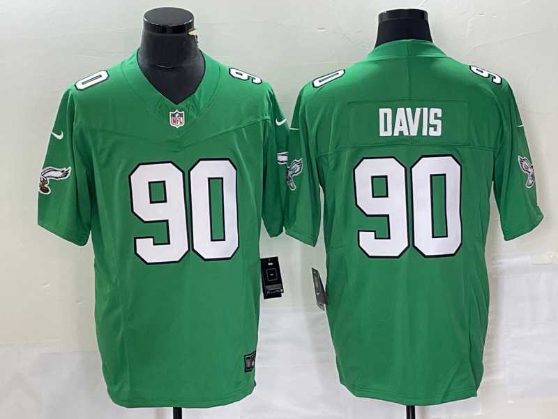 Men's Philadelphia Eagles #90 Jordan Davis Green 2023 FUSE Vapor Limited Throwback Stitched Jersey,We sell and wholesale Men's Philadelphia Eagles #90 Jordan Davis Green 2023 FUSE Vapor Limited Throwback Stitched Jersey on line form chian!